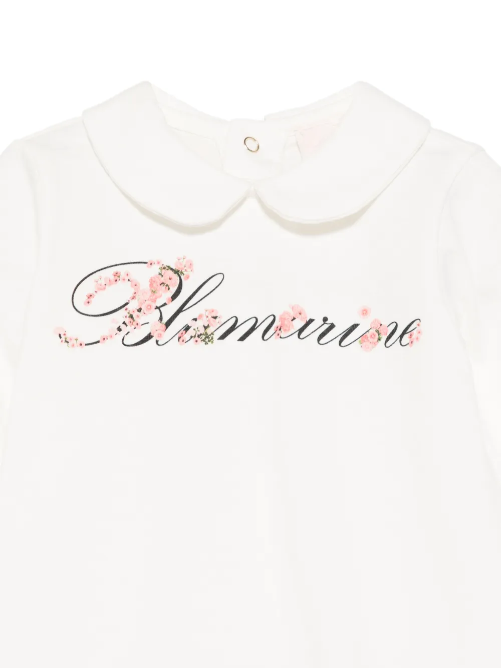 Пижама с цветочным логотипом и воротником Miss Blumarine, бежевый — фото 3
