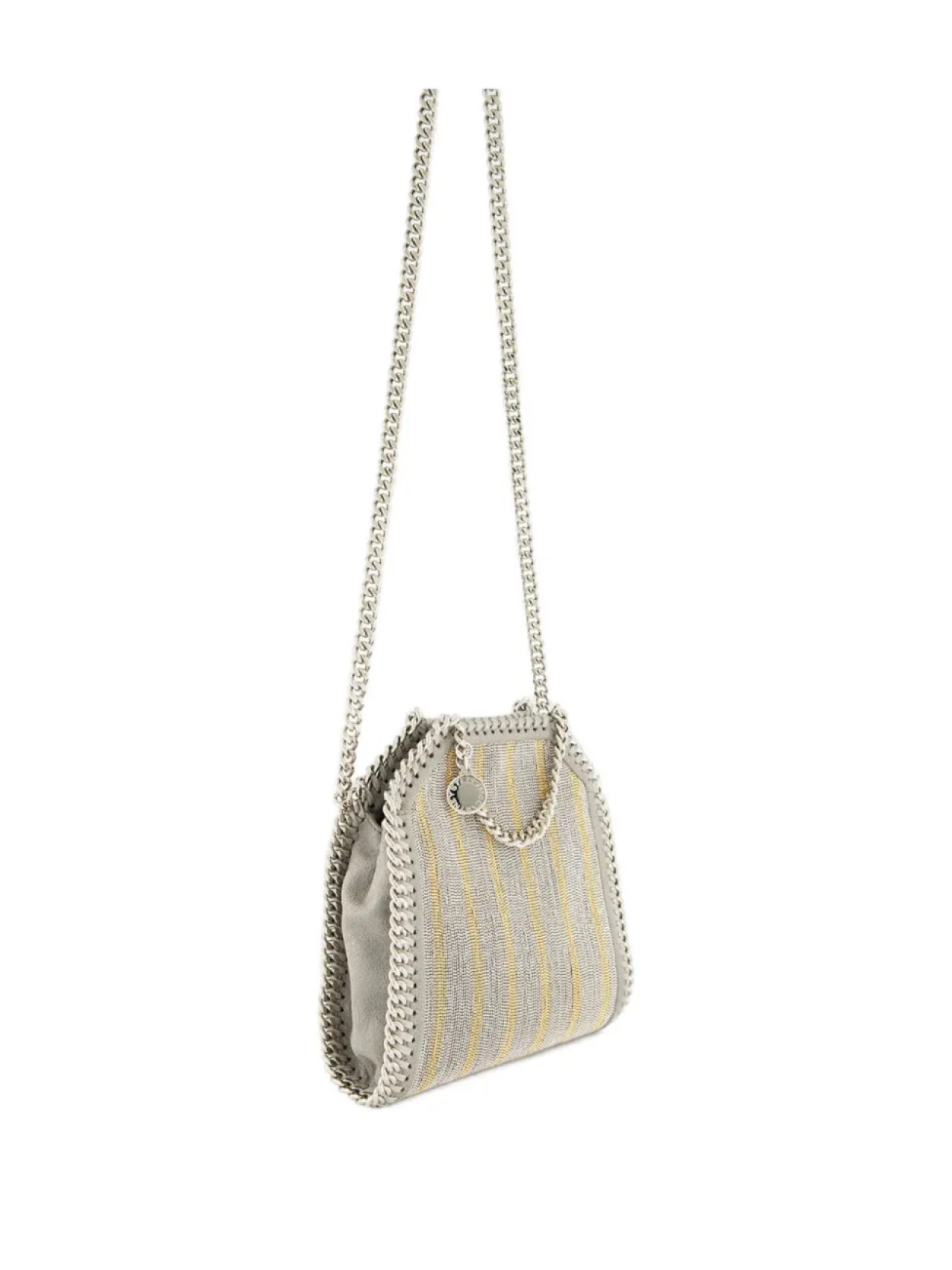 Полосатая металлическая сумка Stella McCartney Falabella, нейтральный — фото 3