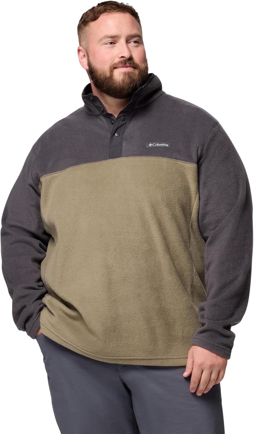 

Columbia мужская куртка Steens Mountain Half Snap Fleece, Stone Green/Shark, 2X