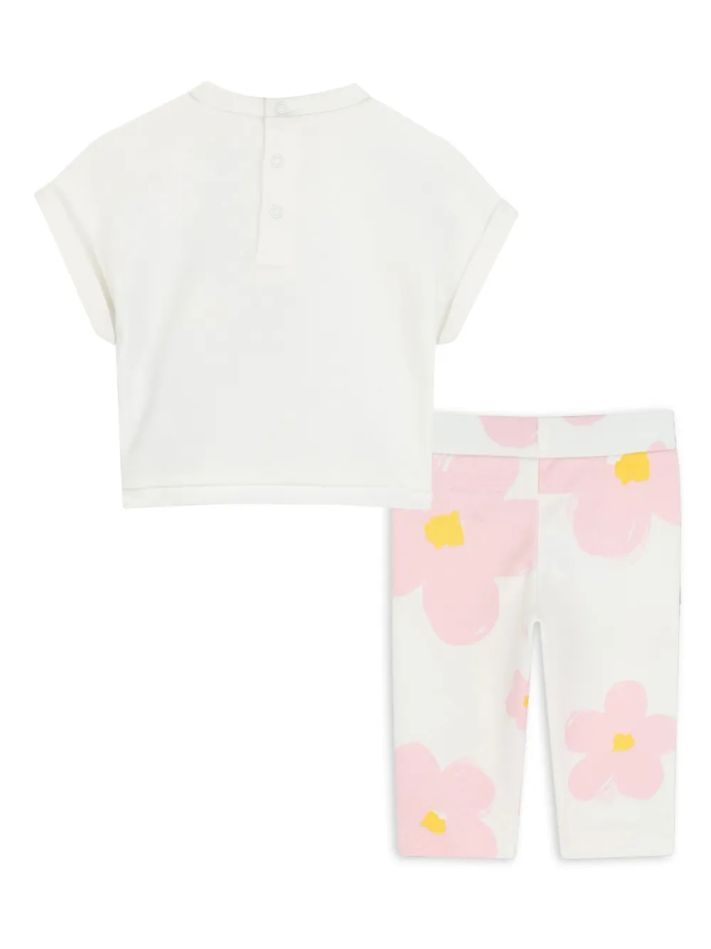 Комплект из футболки и брюк с цветочным принтом Marc Jacobs Kids, нейтральный — фото 2