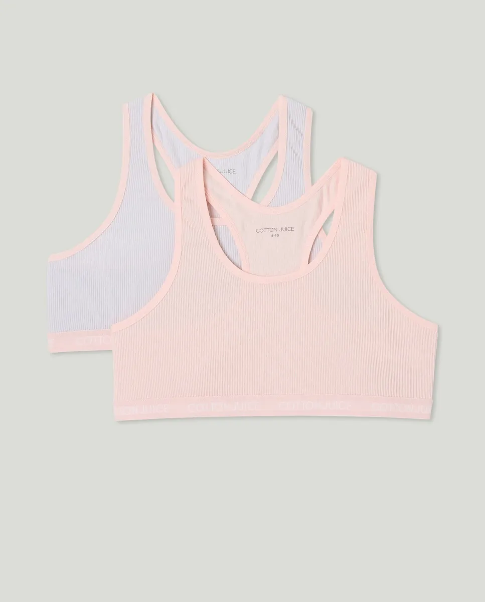 

Комплект из двух спортивных топов для девочек Cotton Juice, мультиколор