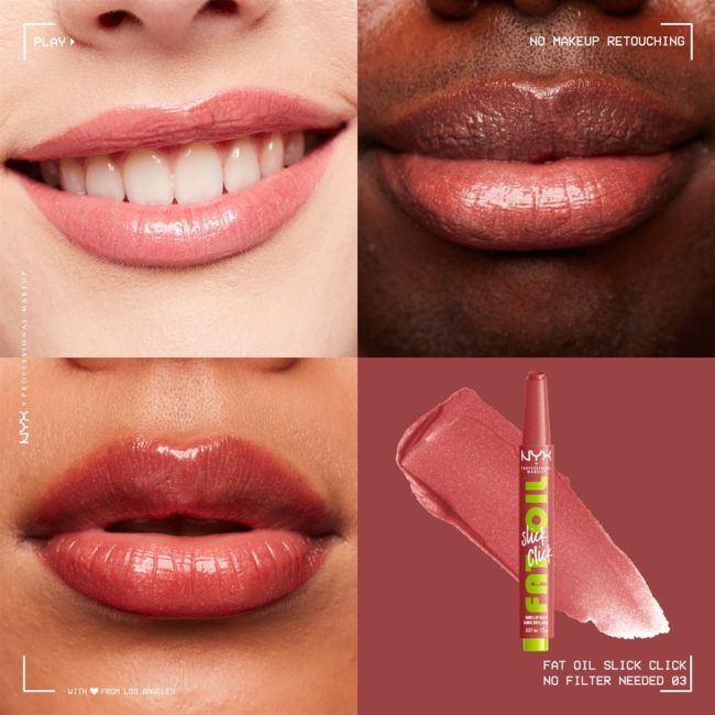 Жирный масляный скользящий щелчок блестящий бальзам для губ NYX Professional Makeup, цвет filter needed, 2 гр — фото 3