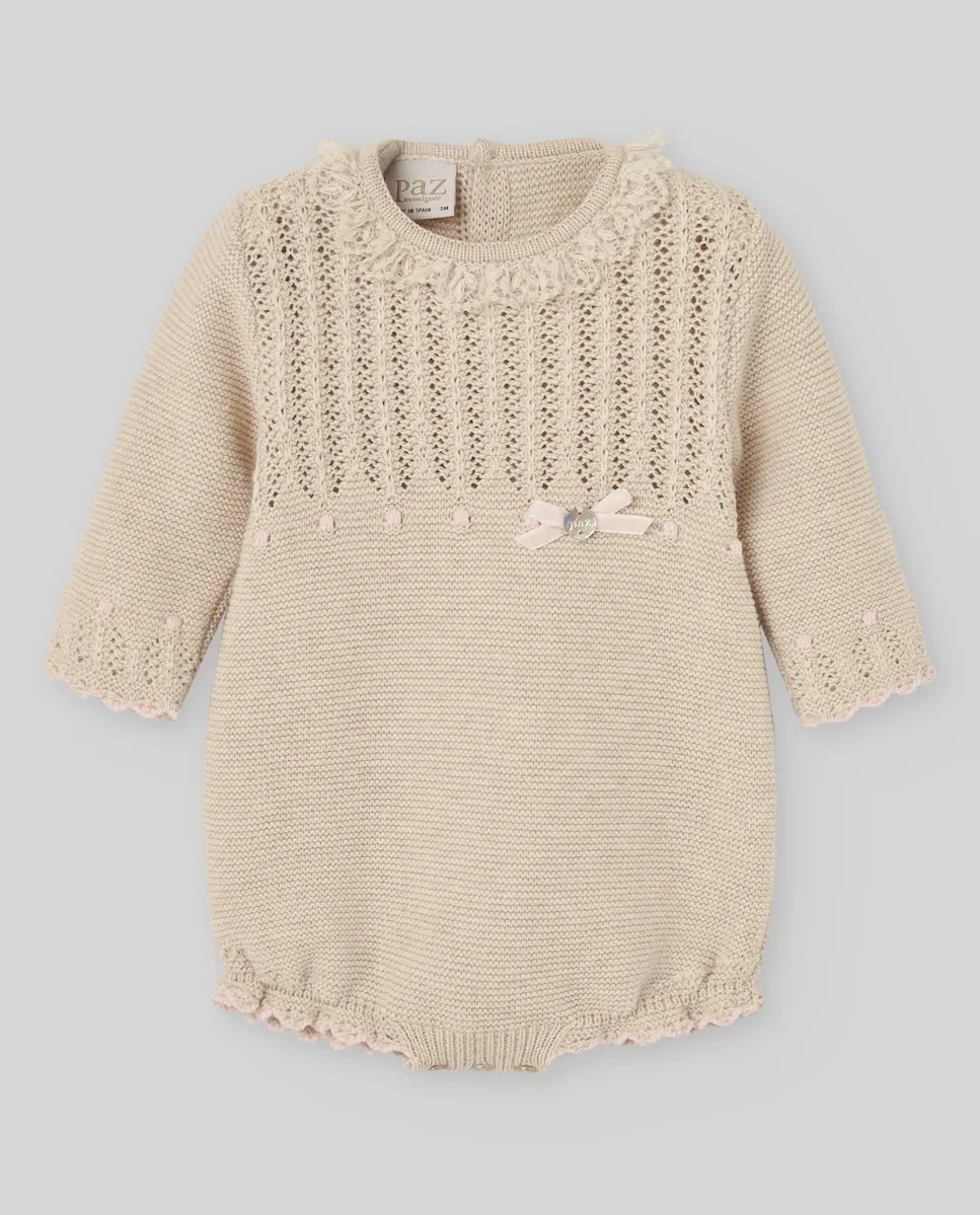 

Детский полукомбинезон из хлопка и кашемира коллекция Alegría Paz Rodríguez, бежевый