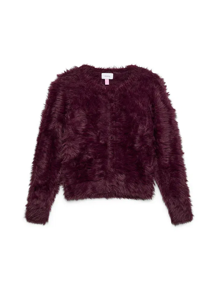 Кардиган пушистый Vero Moda Girl, бордовый