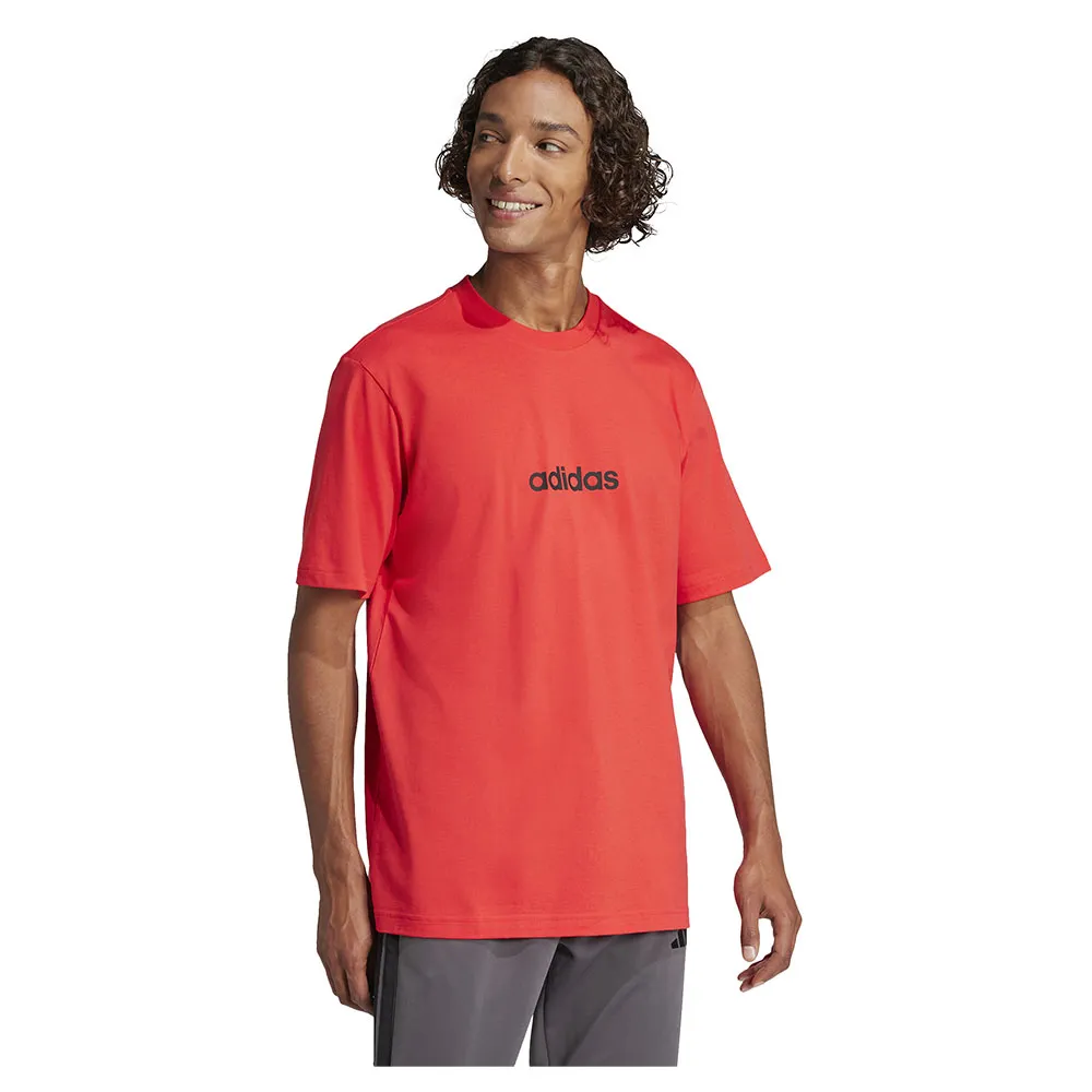 Футболка adidas Essentials Linear Single Jersey, красный/оранжевый — фото 4