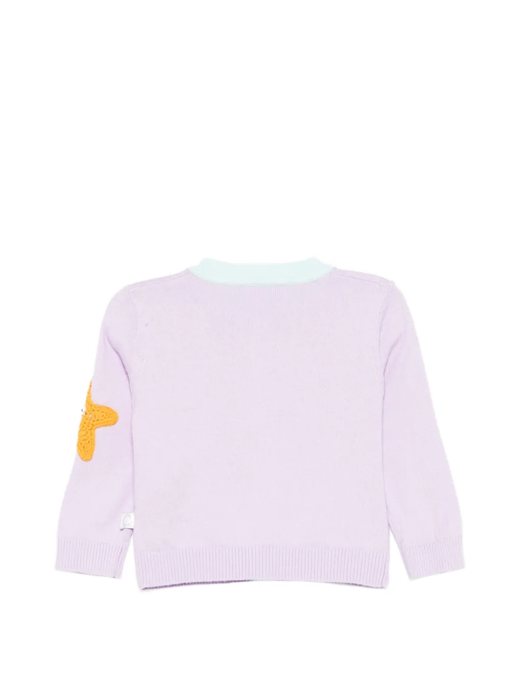 Кардиган с нашивками в виде звезд Stella Mccartney Kids, фиолетовый — фото 2
