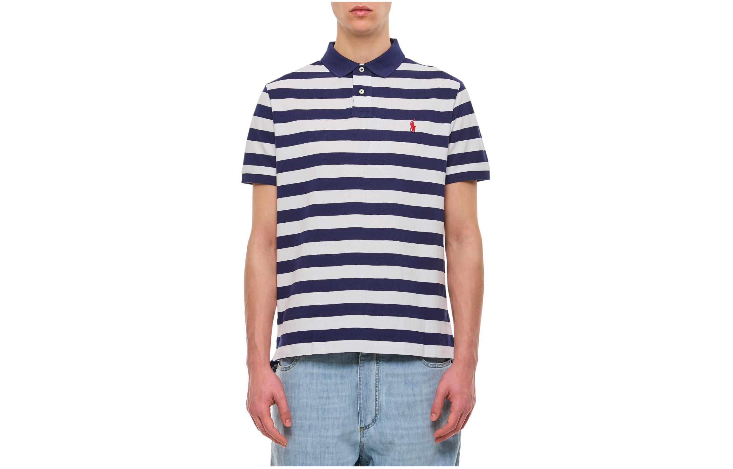 Поло с вышитым пони и полосками Polo Ralph Lauren, белый — фото 4