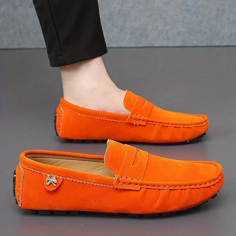 Мужские мокасины Penny Loafer, водительские туфли, удобные нескользящие слипоны, мужская обувь на все сезоны Hhhchpm, оранжевый/красный — фото 3
