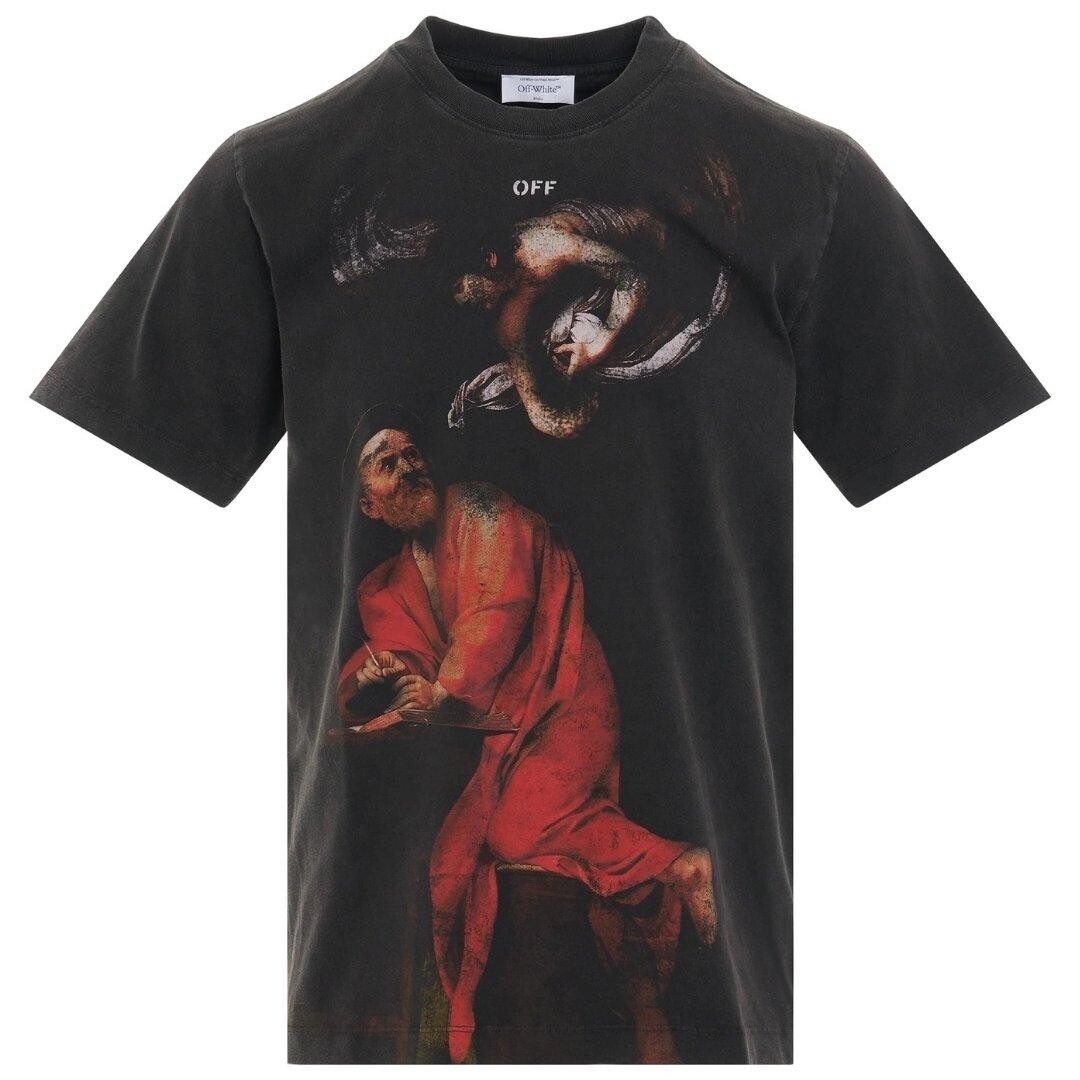 

Узкая черная футболка St Matthew Off-White, черный