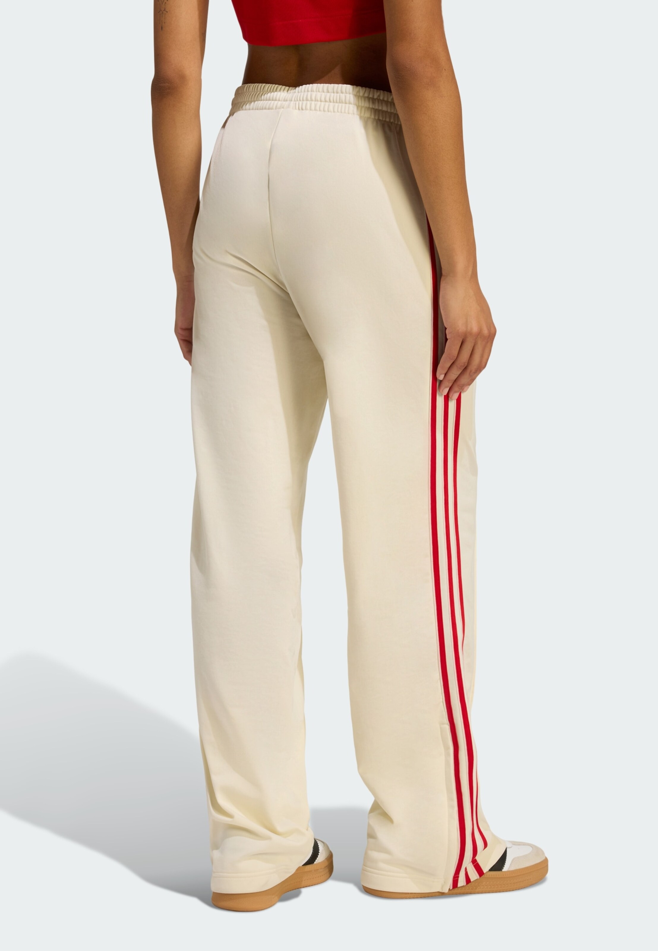 Adidas Originals Широкие брюки 'Firebird' из шерсти белого цвета — фото 3