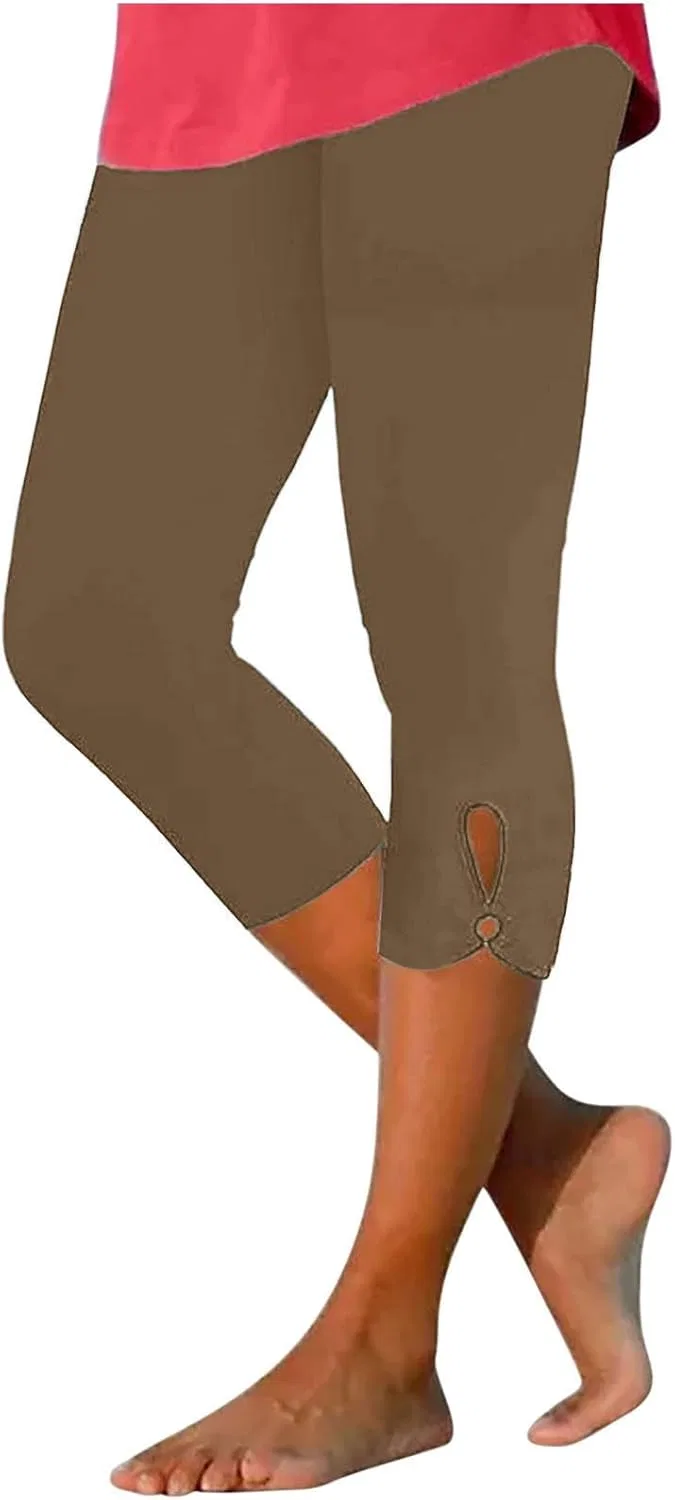 Капри для йоги женские Hollow Out, высокие, компрессионные, Khaki