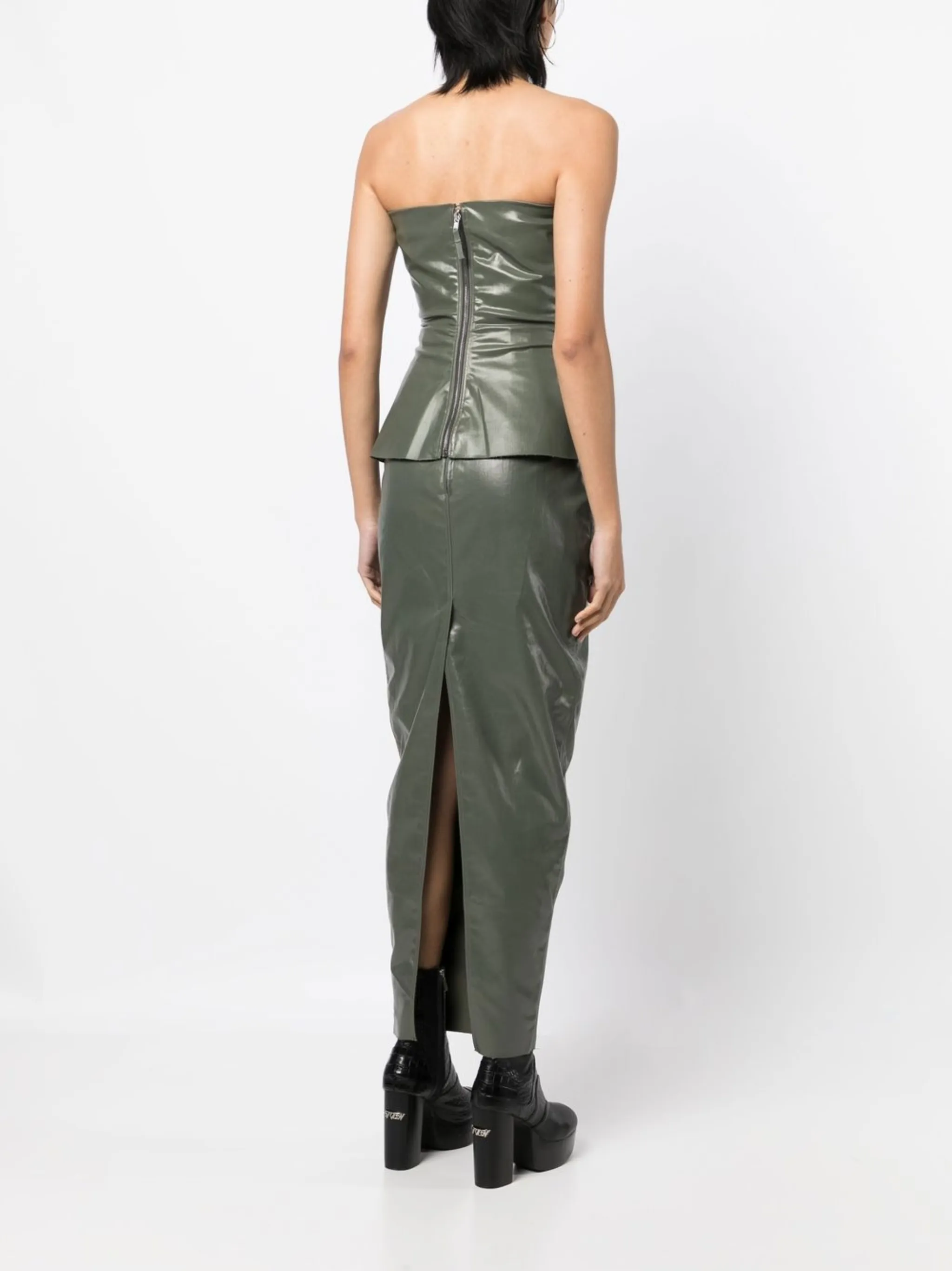 Юбка макси с завышенной талией Rick Owens, зеленый — фото 4