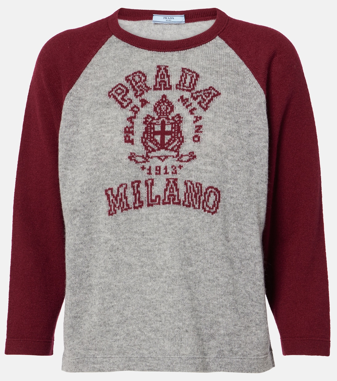 

Кашемировый свитер с логотипом Prada, Grigio + Amaranto