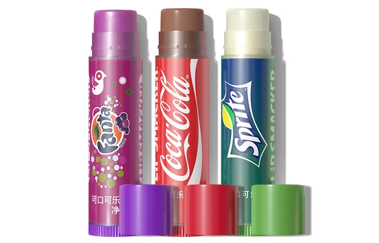 Lip Smacker Бальзам для губ со вкусом газировки, увлажняющий и осветляющий, 4г*2, Fanta Grape Flavor+Classic Cola Flavor+Sprite Flavor 4g*3