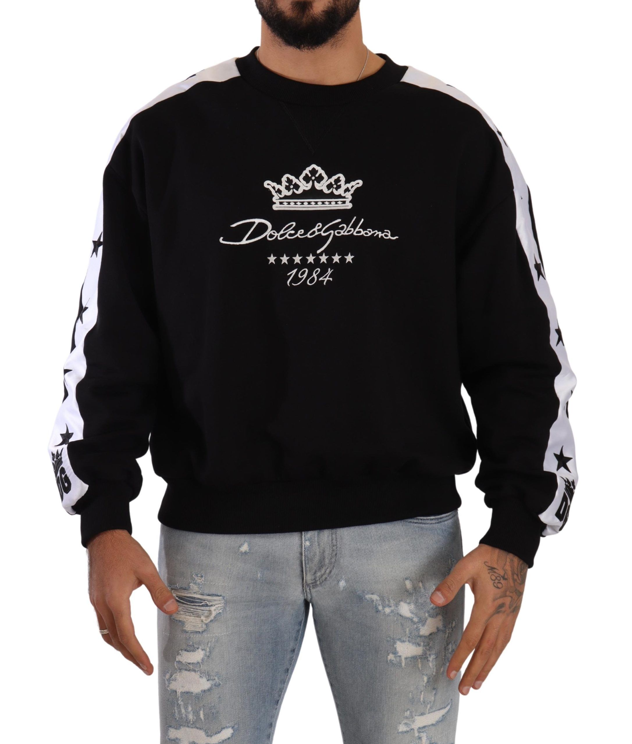 

Элегантный свитер Crown 1984 с круглым вырезом Dolce & Gabbana, черный
