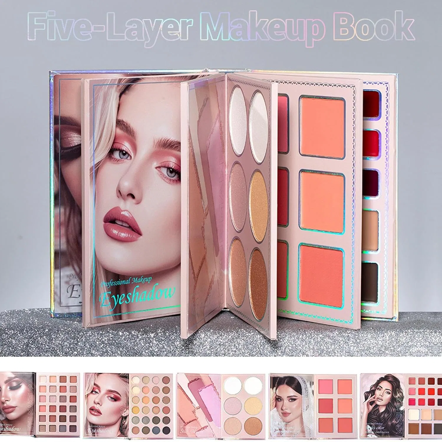 Палетка для макияжа Travel Makeup Book Palette, натуральные оттенки — фото 4