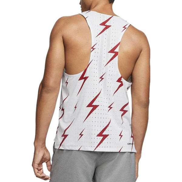 Майка NIKE Aeroswift Bowerman Track Club Running Racing Singlet 'White Red', белый — фото 4