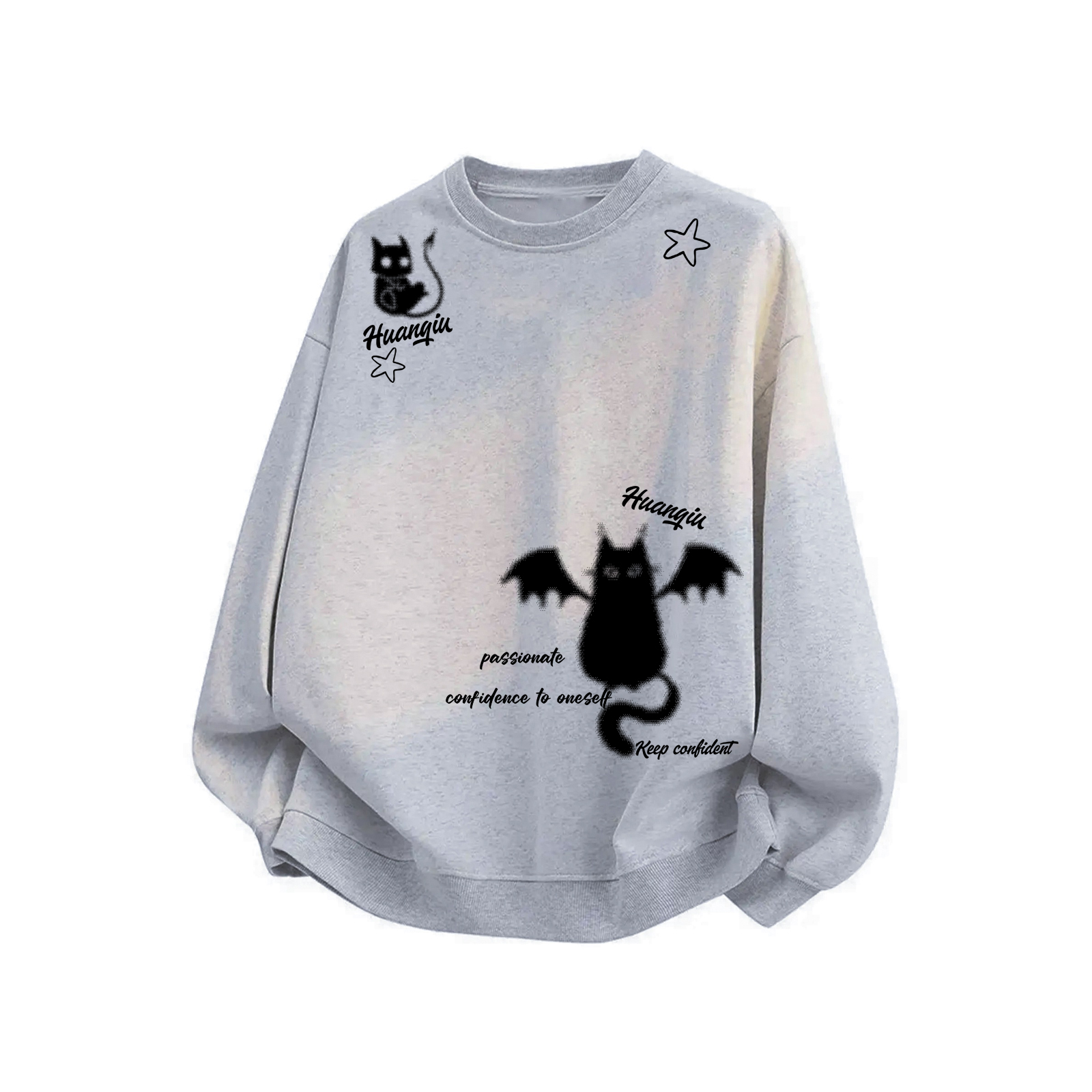 

Свитшот Unisex Crew Neck Moderate Heavyweight HUANQIU, heather серый