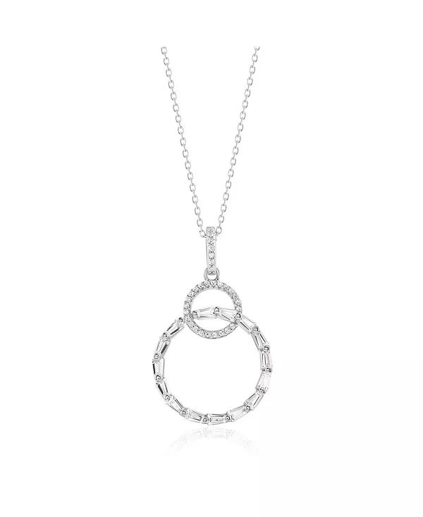 

Ожерелье Suzy Levian из стерлингового серебра с круглым кулоном из кубического циркония Suzy Levian New York, silver