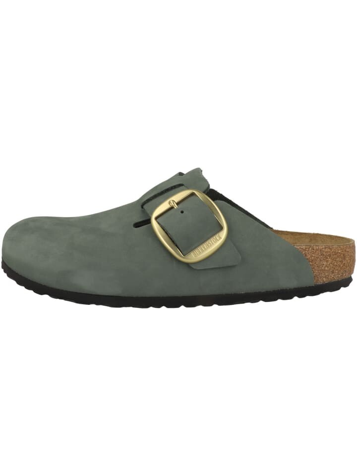 

Сабо Birkenstock Boston Big Buckle Nubukleder schmal, цвет gruen