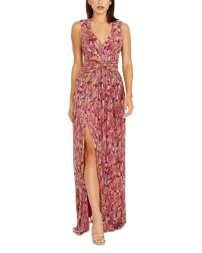 

Dress the Population Эластичное платье Leanna с узлом спереди, розовый