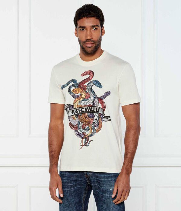 

Футболки Longline fit Just Cavalli, экрю