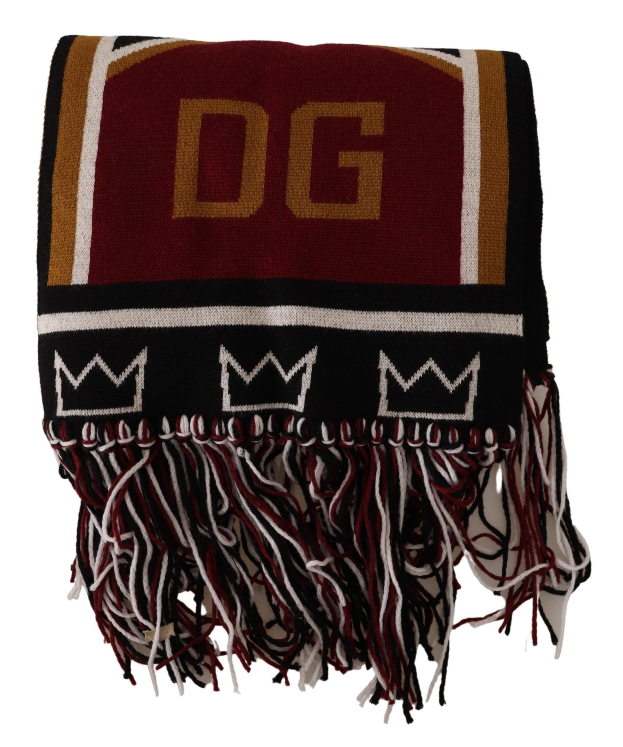 Элегантный шарф DG King из шерсти и кашемира Dolce & Gabbana, мультиколор — фото 4