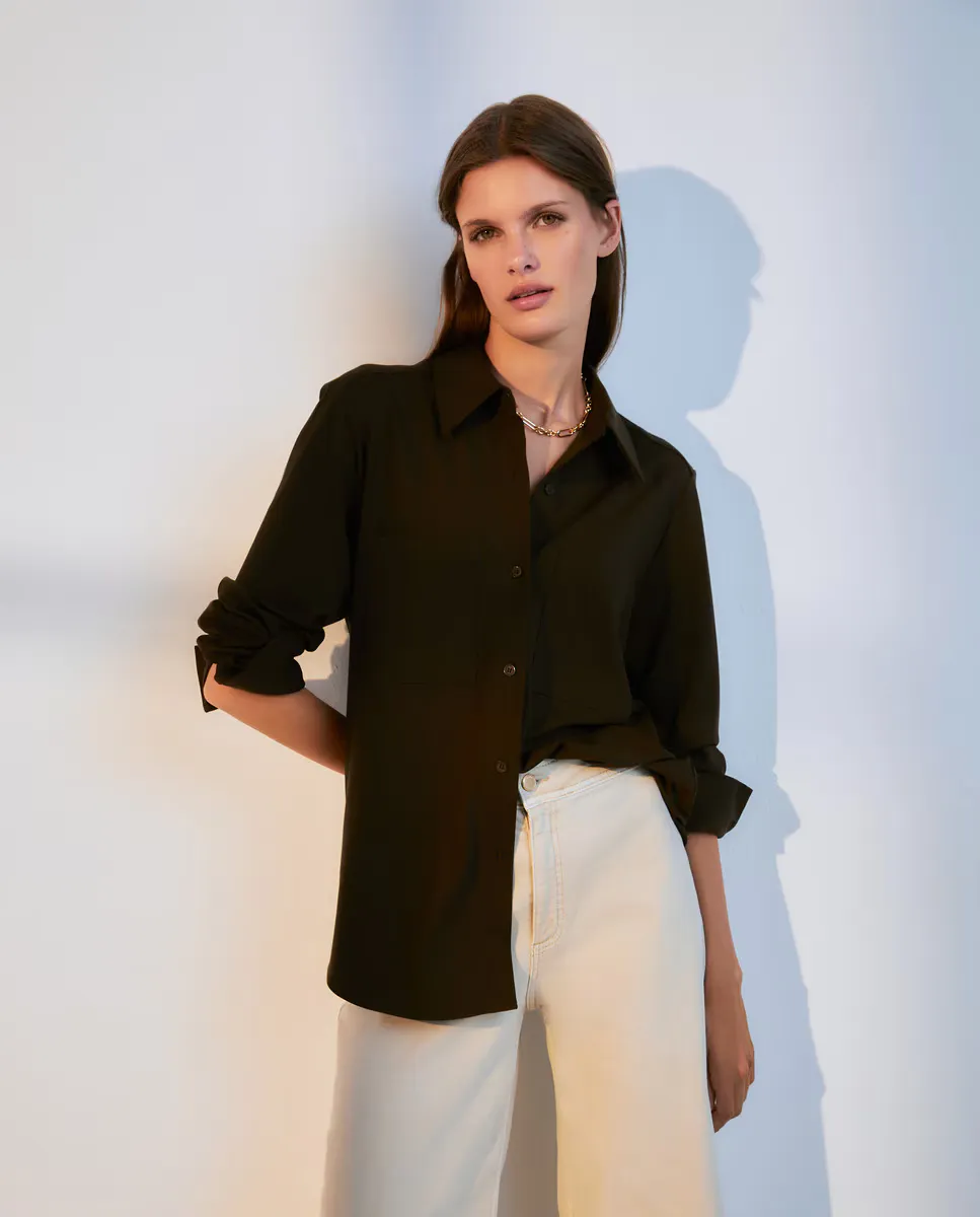 

Блузка с длинными рукавами и карманами Woman El Corte Inglés, зеленый