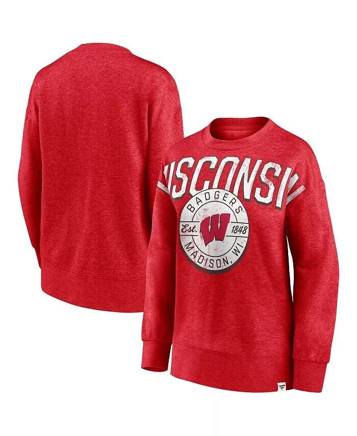 

Женский свитшот с принтом Red Wisconsin Badgers Jump Distribution Fanatics