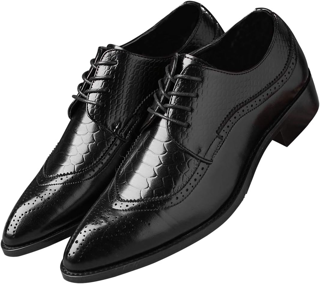 

Мужские оксфорды с крылышками, формальные кожаные туфли для выпускного, свадьбы и торжественных мероприятий Santimon, черный