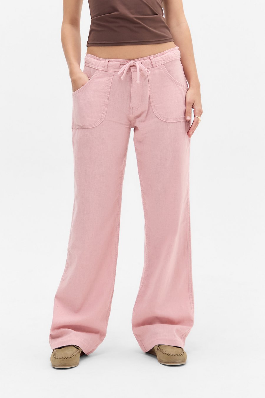 

Брюки BDG Urban Outfitters BDG 5 POCKET LINEN MIX PANTS, Pink