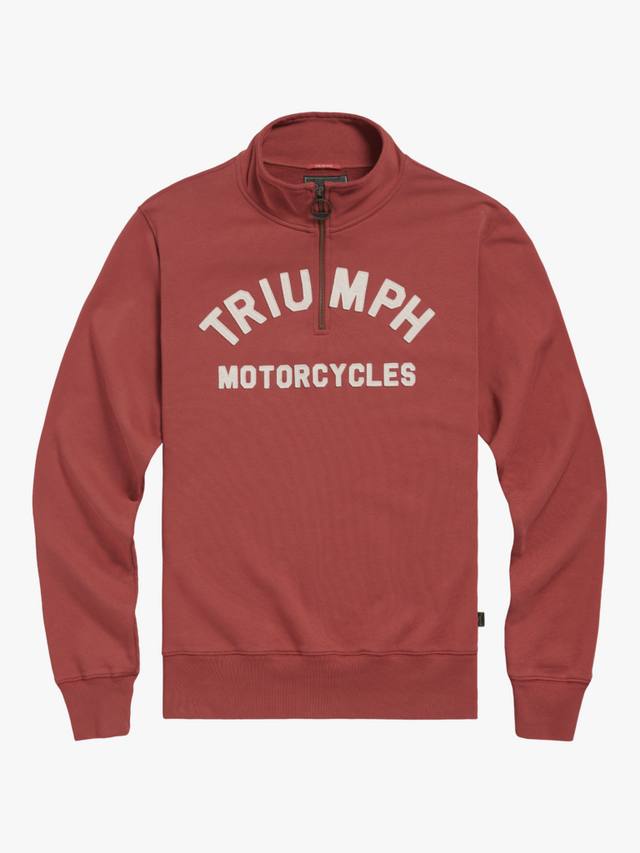 

Толстовка из хлопчатобумажной саржи с логотипом ribble на четверть молнии Triumph Motorcycles, цвет Rust