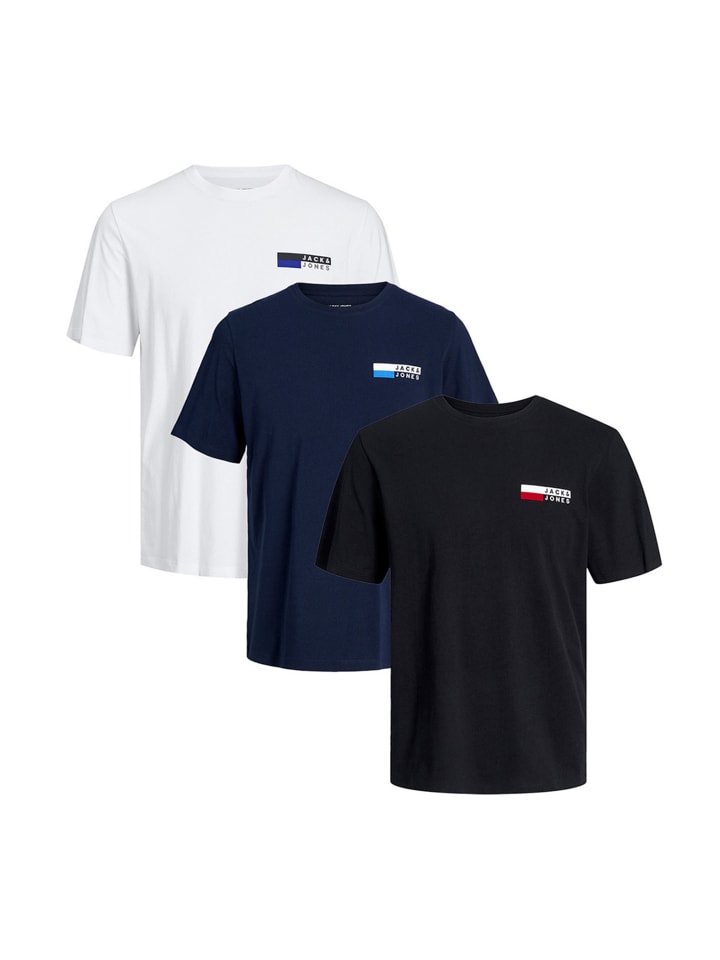 

Футболка Jack & Jones, цвет weiß/blau/schwarz
