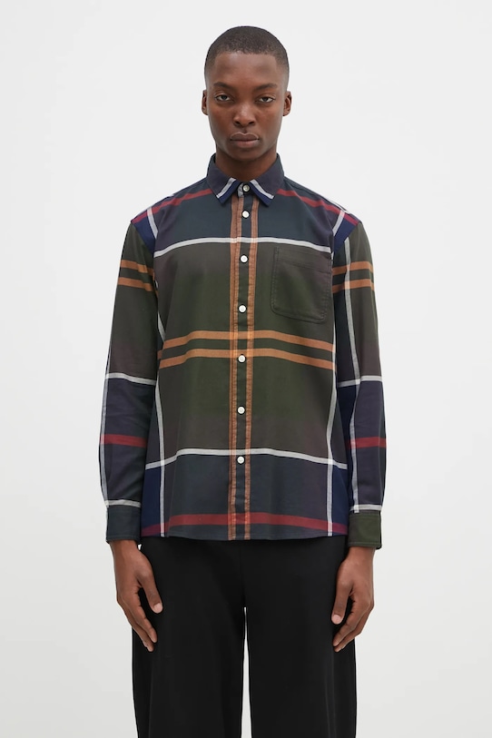 

Хлопковая рубашка Renford OS Tartan Shirt Barbour, зеленый