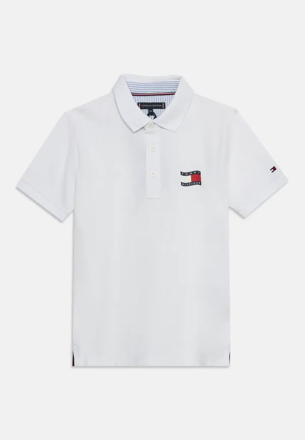Рубашка-Поло стандартного кроя с волнистым флагом Tommy Hilfiger, White