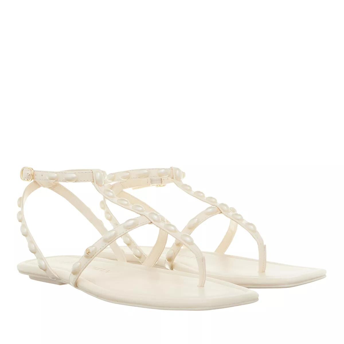 Сандалии на плоской подошве в форме ракушки pearlita Stuart Weitzman, бежевый
