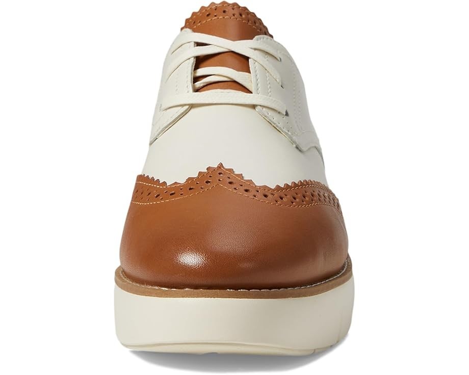 Женские туфли-оксфорды Cole Haan Grand City Platform, карамельного цвета слоновой кости, с клиновидным носком VER455 — фото 3