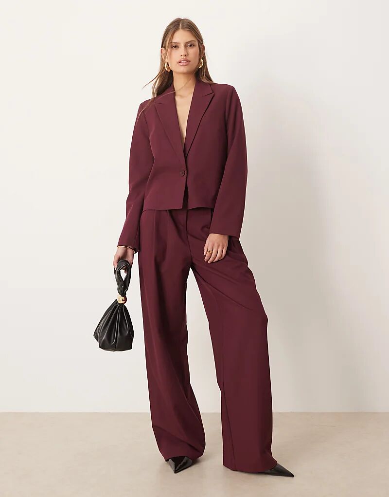 

Брюки YAS с высокой талией, бордового цвета