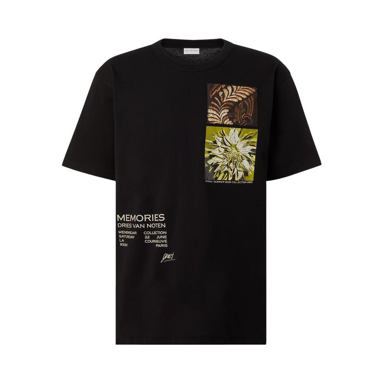 

Футболка Dries Van Noten Medium Fitted Print T-Shirt 'Black', черный