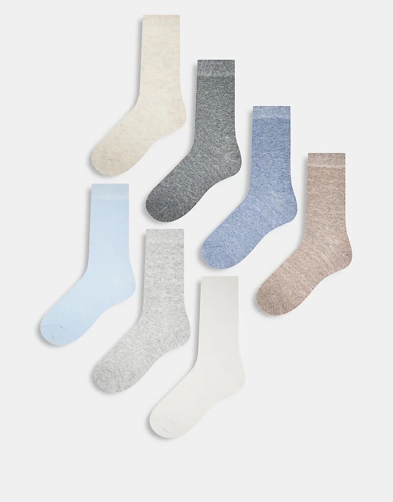 

Носки Lindex, 7 пар, нейтральные, синего цвета