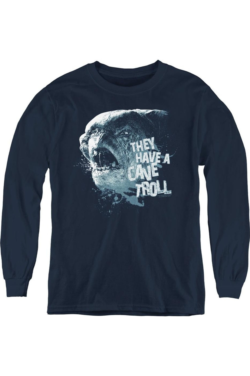 

Футболка с длинным рукавом "Пещерный тролль" из "Властелина колец" для подростков Gildan, темно-синий