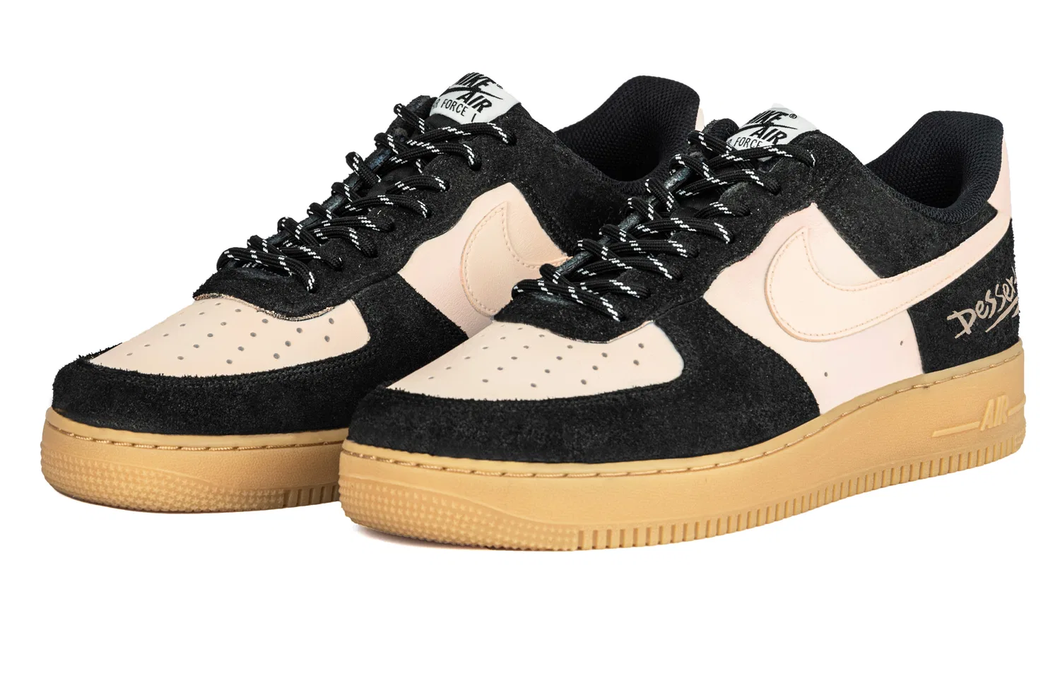 Кроссовки скейтбордические низкие Nike Air Force 1 Black Beige — фото 4