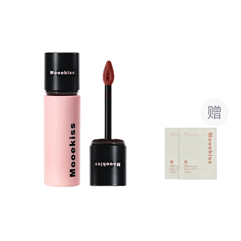 Mooekiss Матовый бархатный бальзам для губ с эффектом велюра, Lip Mud V12 (Includes Free Makeup Removal Wipe)