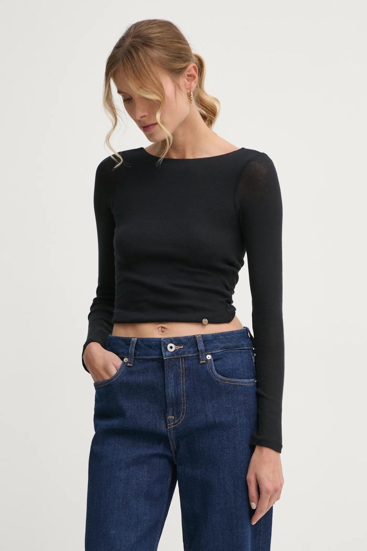 

LULLY хлопковый топ с длинными рукавами Pepe Jeans, черный