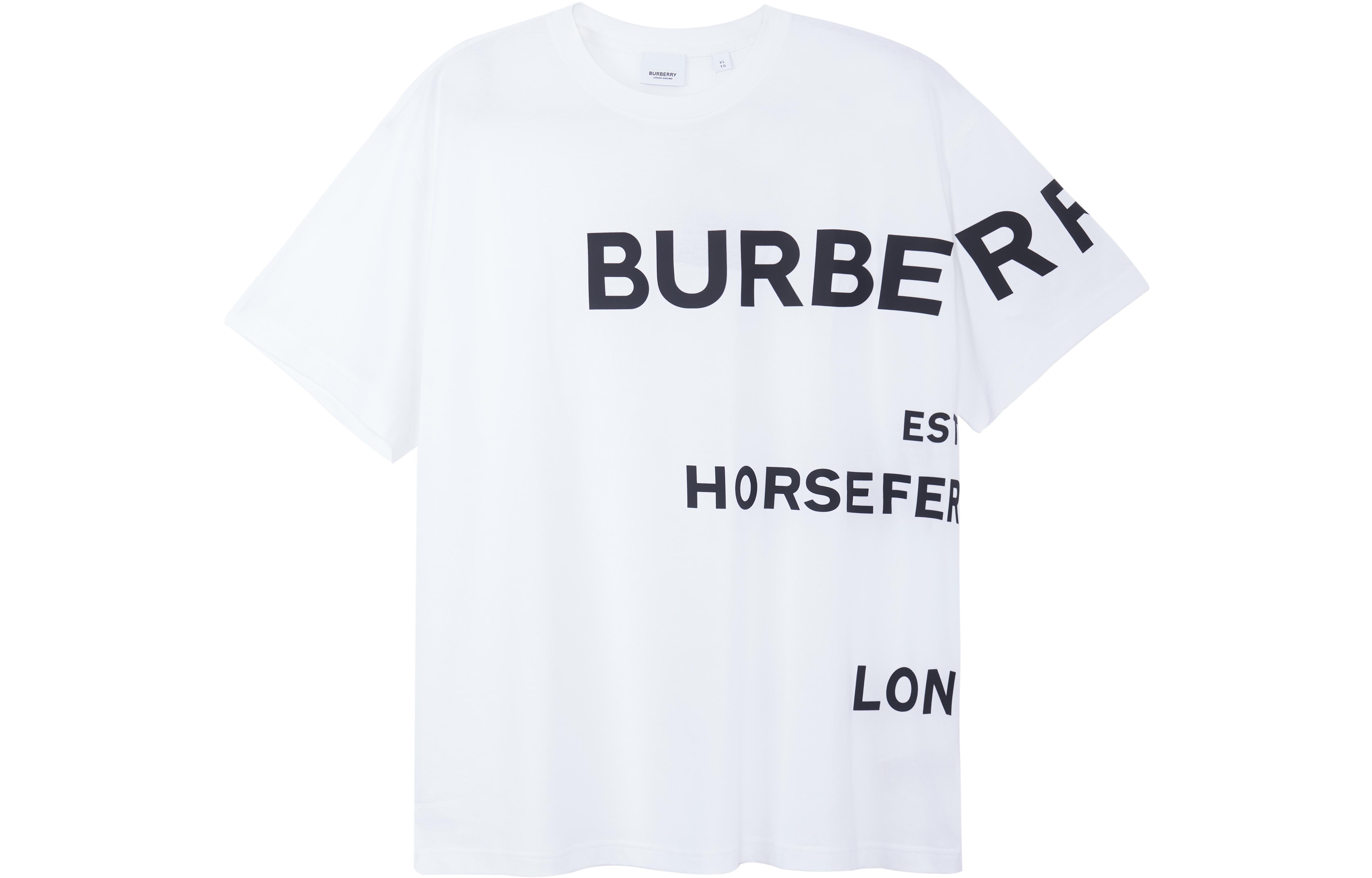 Футболка Burberry Men Horseferry-Print, бело-черный, белый — фото 3