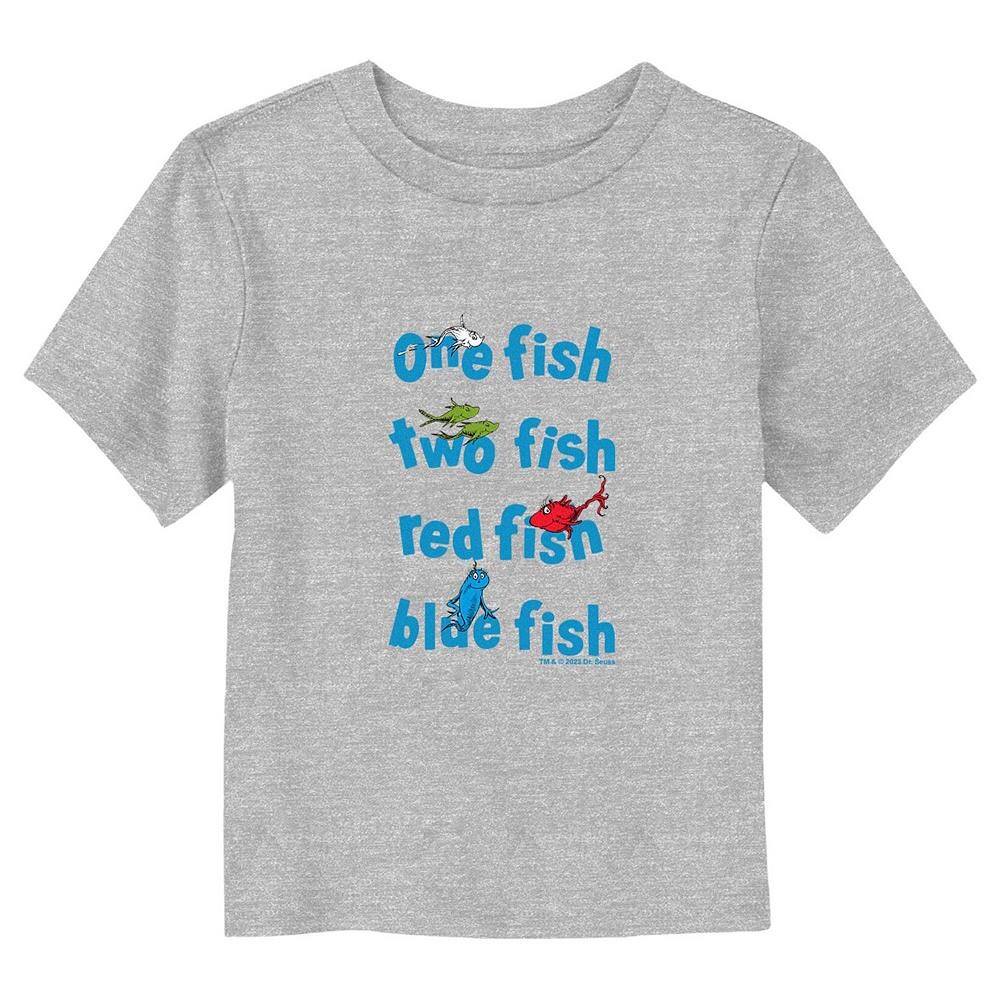 

Футболка с надписью «Dr. Seuss One Fish Two Fish», «Красная рыба, синяя рыба», для маленьких мальчиков и девочек Licensed Character, цвет Athletic Heather