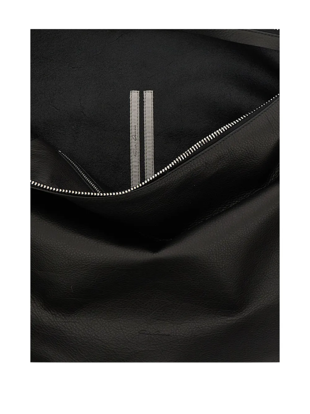Кожаная сумка на плечо Gemini с застежкой-молнией и крючком Rick Owens, черный — фото 3