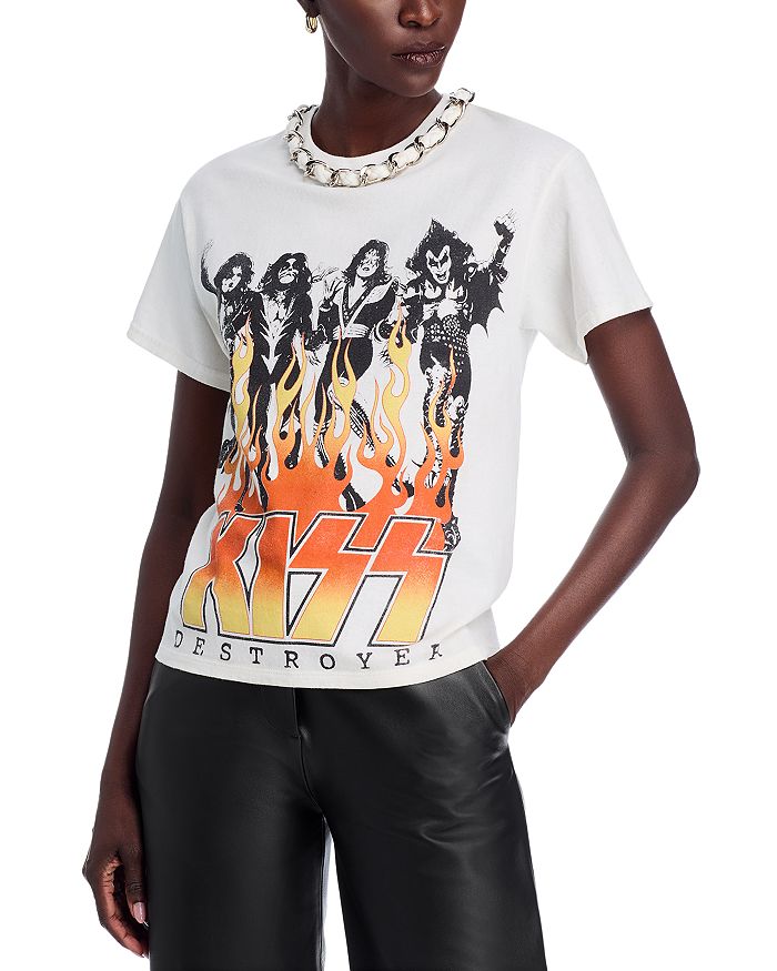 

Футболка KISS с декоративными элементами Alice and Olivia, мультиколор
