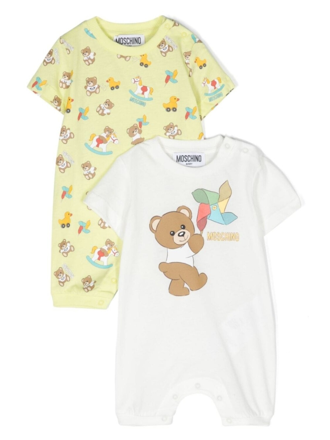 

Moschino Kids комплект из двух ромперов Teddy Bear с логотипом, зеленый