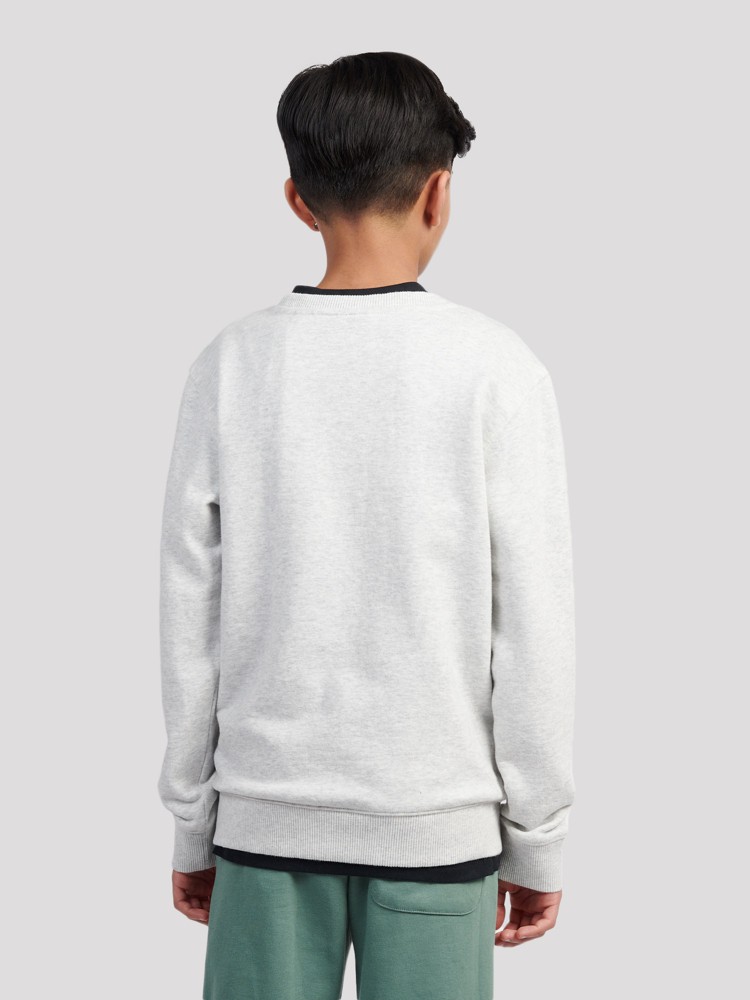 Свитер New Balance Running Club Cartoon Graphic Ft Crew Kids Sweater, ash heather — фото 2